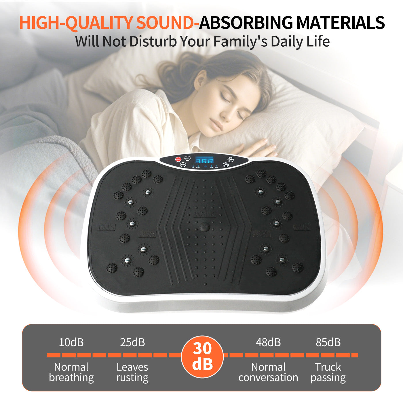 Vibration Plate Exercise Machine, Waver Vibration Plate for Home Fitness, Full Body Workout Platform with Loop Bands & Remote Control for Weight Loss, White