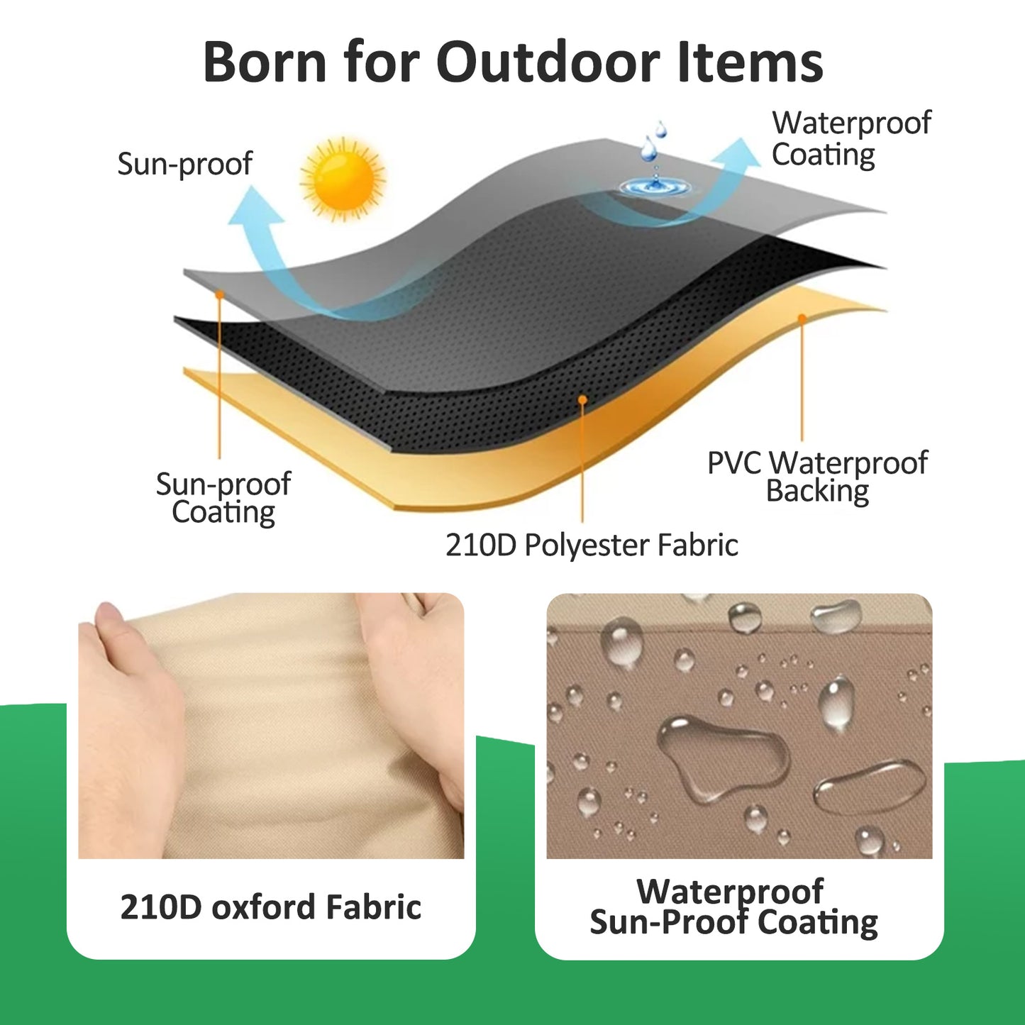 Outdoor Furniture Covers, 600D Heavy Duty Waterproof Outdoor Chair Covers 2 Pack for Patio Garden