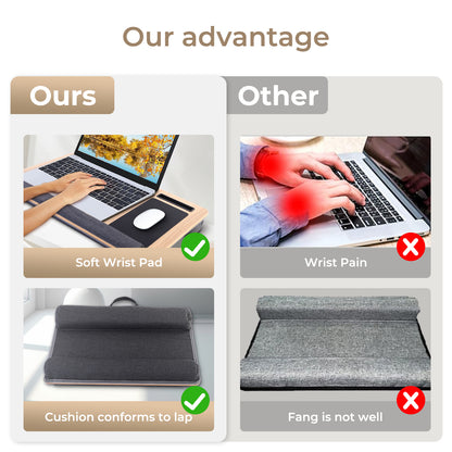 Lap Desk, Laptop Bed Table Home Office Portable Computer Lapdesk Soft Pillow Cushion Tray Work Gaming Couch