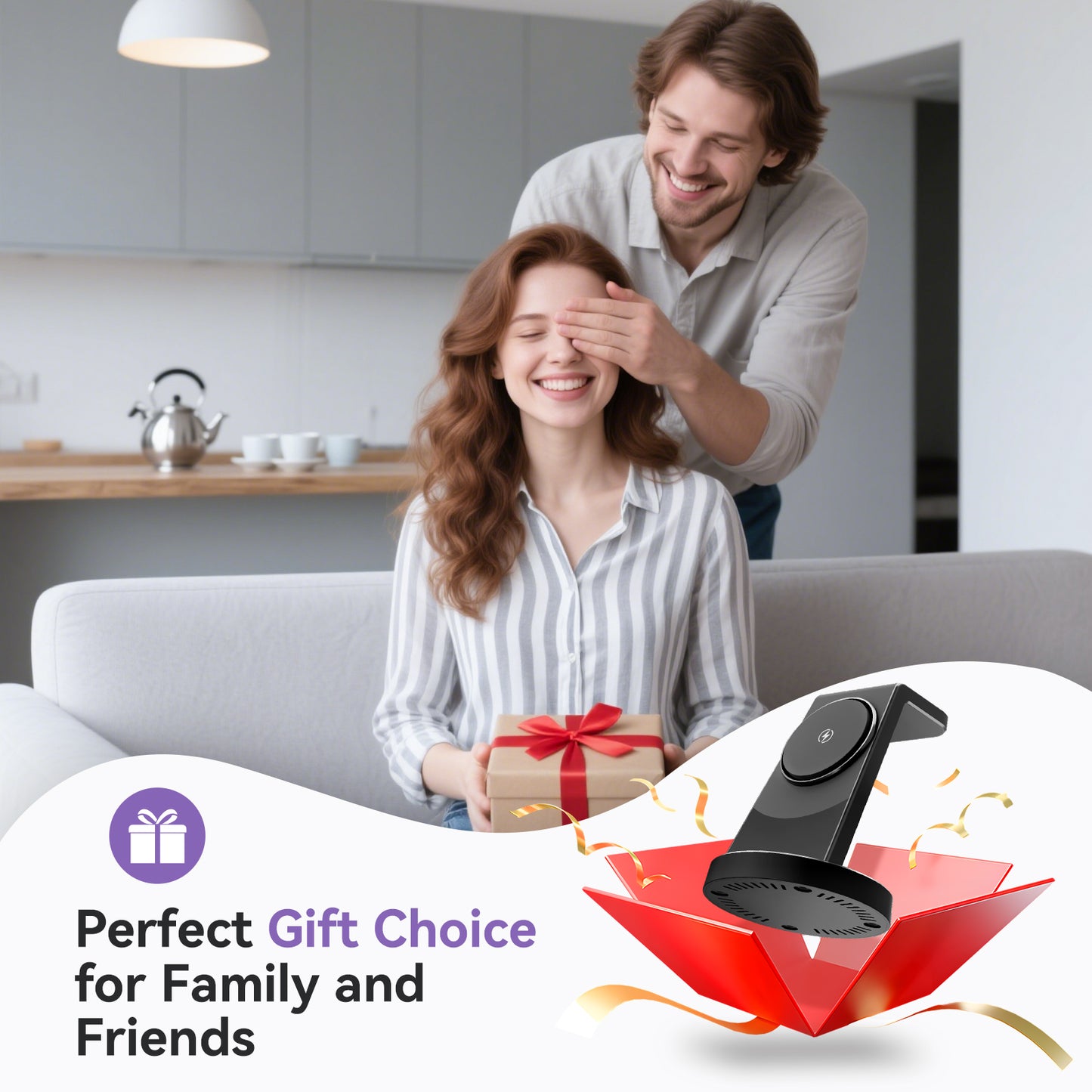 Charging Station, 15W Fast Wireless Charger for iPhone 16 15 14 13 12 Pro X Max XR, Compatible with AirPods iWatch,3 in 1 Magnetic Stand