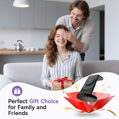 Charging Station, 15W Fast Wireless Charger for iPhone 16 15 14 13 12 Pro X Max XR, Compatible with AirPods iWatch,3 in 1 Magnetic Stand