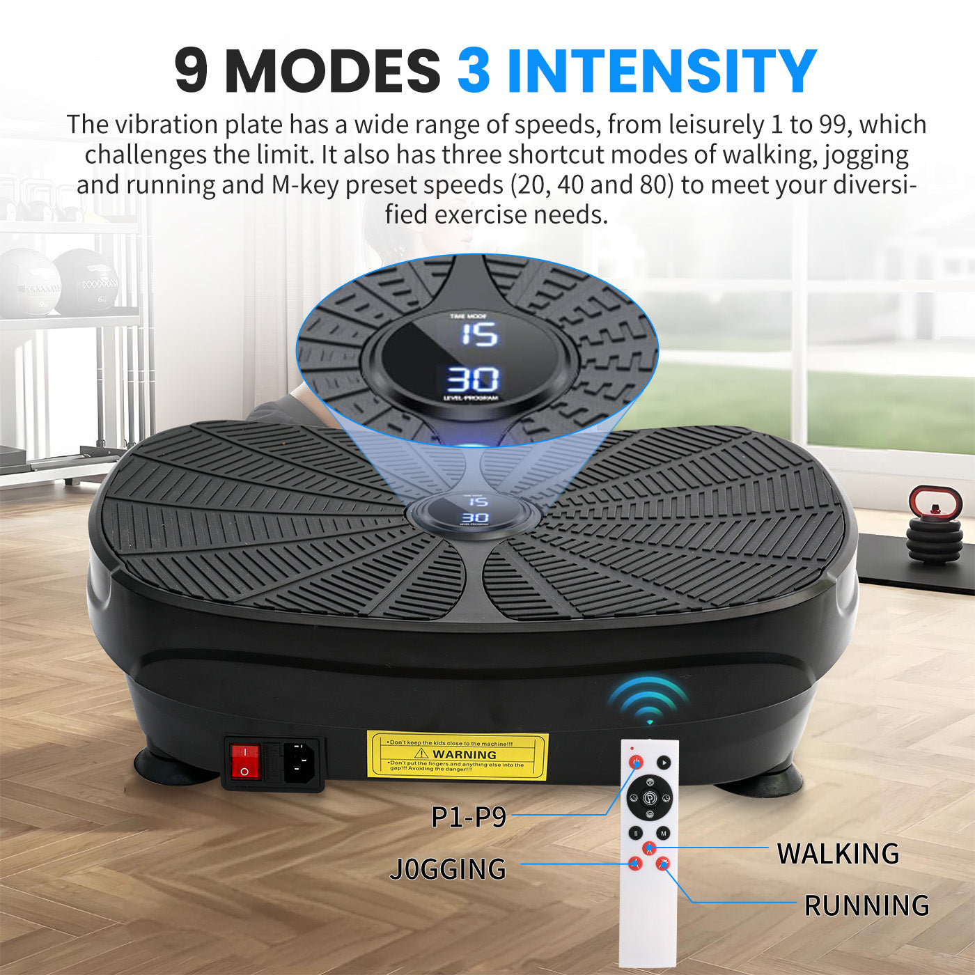 Vibration Plate Exercise Machine, Lymphatic Drainage Machine, Whole Body Workout Resistance Bands, Remote Control for Home Weight Loss and Training