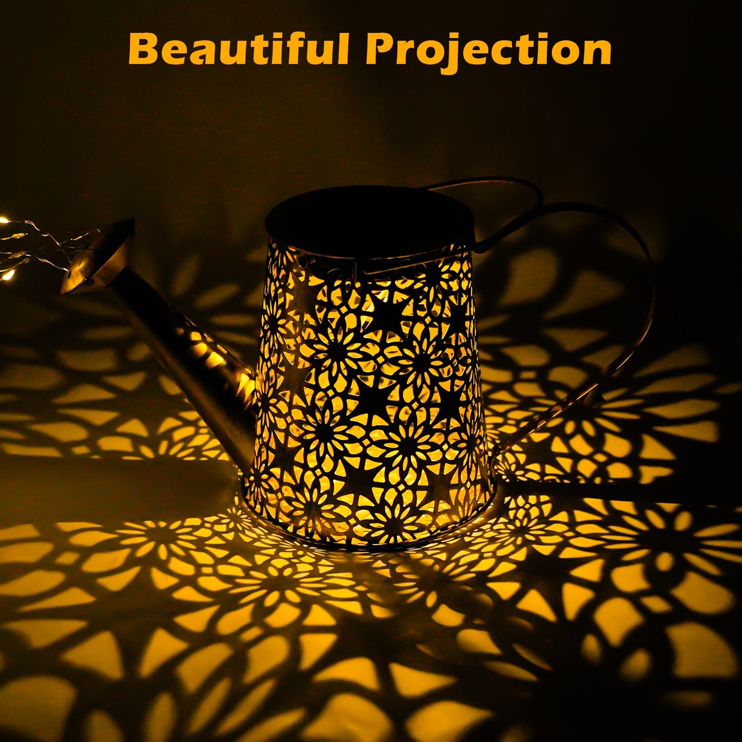 TopZoo Solar Watering Can Lights, Solar Lantern Garden Decor,  Outdoor Solar Hanging Lights for Yard, Retro Metal Solar Lights, Gardening Gift