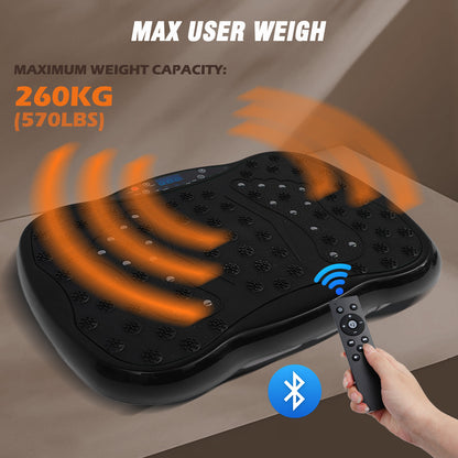 Vibration Plate Exercise Machine-Bluetooth, Vibration Plate for Lymphatic Drainage, Whole Body Workout Vibrate Fitness Platform, Waver Vibration Plate for Weight Loss