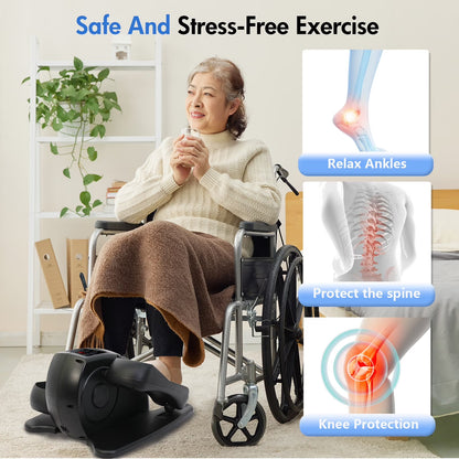 Rican Under Desk Elliptical, Electric Seated Foot & Leg Pedal Exerciser While Sitting for Seniors