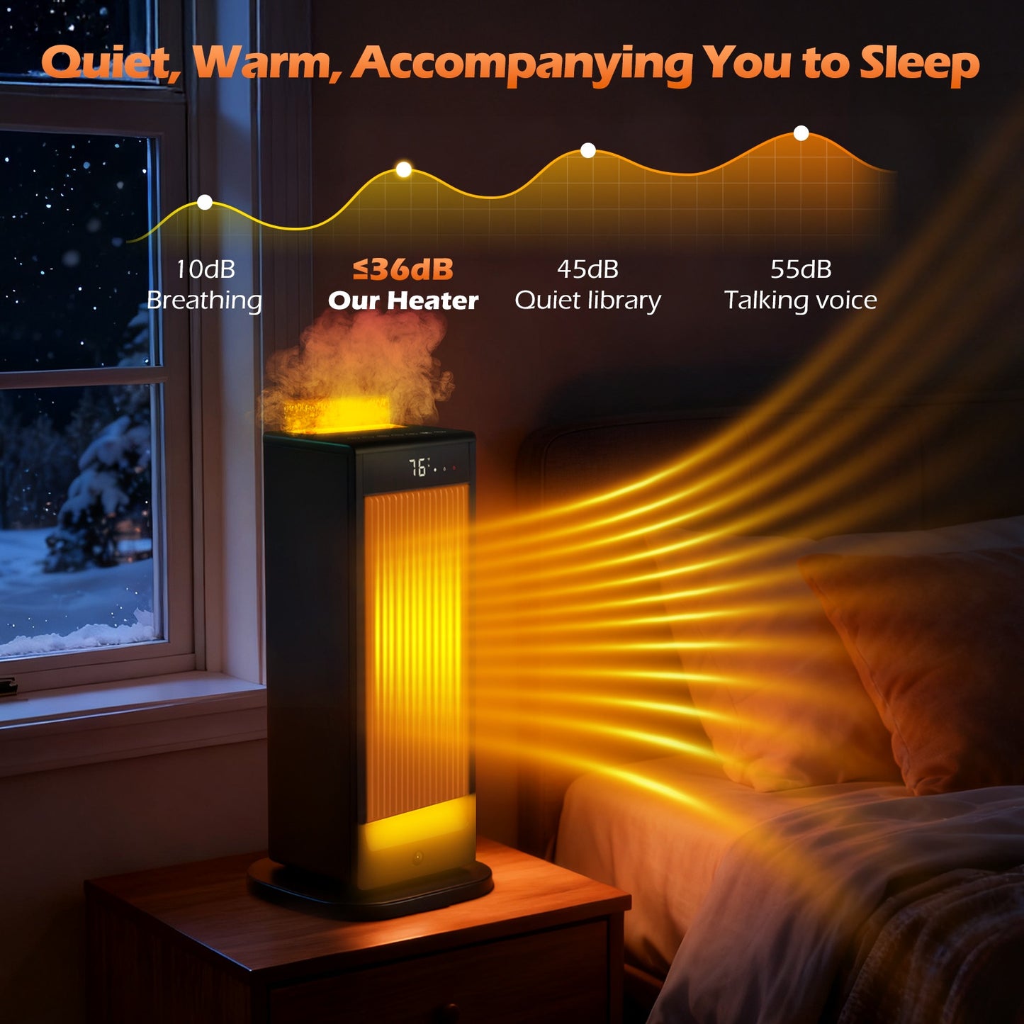 1500W Portable Space Heater for Inside with Humidifier, 3 Heating Modes Ceramic Heating Tabletop Electric Heater for Indoor Use with 180° Oscillation and 12-Hour Timer for Bedroom Office Home