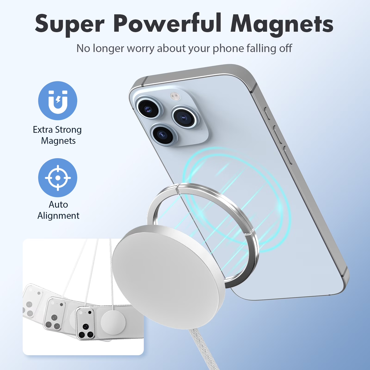 Wireless Charger iPhone, 25W Qi2.2 Magnetic Fast Charging Pad for iPhone 17 16 15 13 14 12 Series, Portable Charger for AirPods 4 3 2, Ultra-Thin, Ideal for Travel Home Office, White(2 Pack)