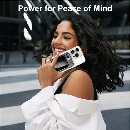 Wireless Portable Charger with LED Power Display, 5000mAh 22.5W Fast Charging Phone Battery Bank, 2 in 1 Wireless Magnetic Power Bank, Suitable for Outdoor Travel Emergency Backup Battery Pack, Black