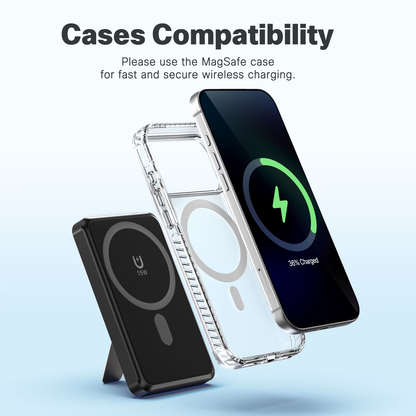 10000mAh Magnetic Wireless Power Bank Portable Charger, 22.5W Fast Charging Battery Pack with Type-C & Mobile Phone Charging Cables, for iPhone 12-17, Black