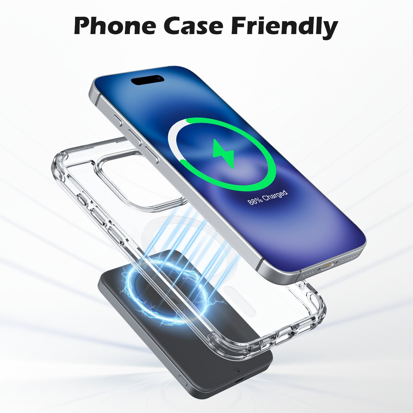 Portable Charger, 5000mAh Power Bank for iPhone, 20W PD Fast Charging, Ultral Slim Wireless Battery Pack Compatible with 17 16 15 14 13 12, Perfect Gift for Family, Black