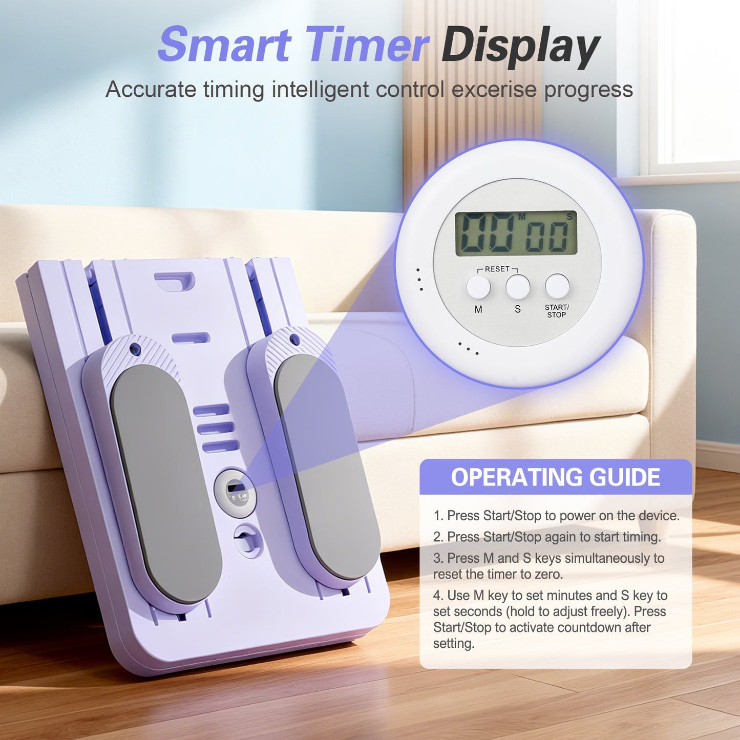 Rican Pilates Board, Portable Ab Board, Multifunctional Abdominal Board, Foldable Pilates Reformer Set, Sliding Equipment for Home with Timer, Purple