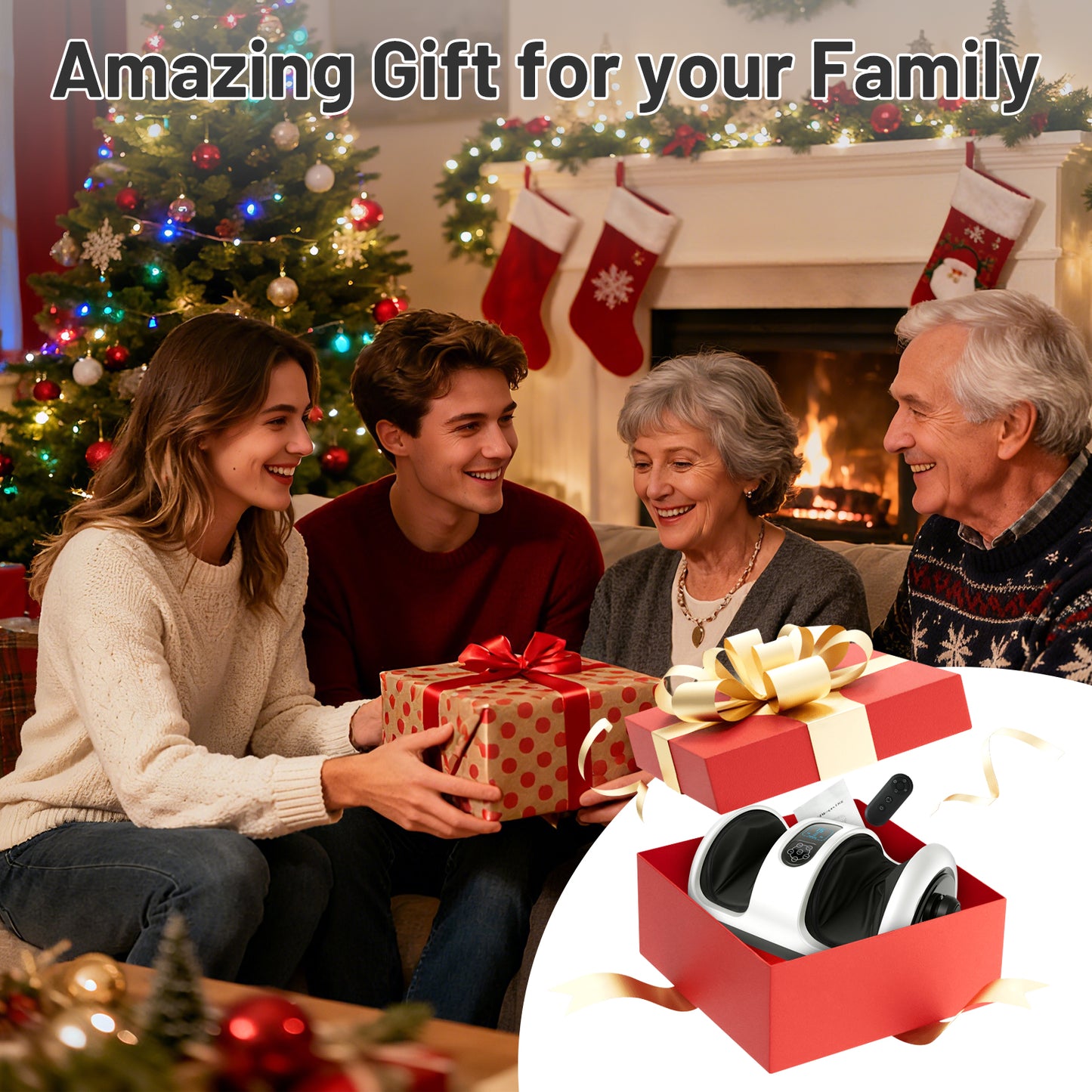 BAOKALER Shiatsu Foot Massager with Heat for Plantar Fasciitis, Pain Relief&Heat Therapy, Deep Kneading to Massage Leg/Calf/Ankle,Suitable for Family and Friends, White