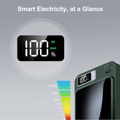 Wireless Power Bank, 5000mAh 22.5W Portable Charger with LED Power Display, 2 in 1 Magnetic Portable Power Bank Fast Charging, Suitable for Outdoor Travel Backup Small Phone Charger, Green