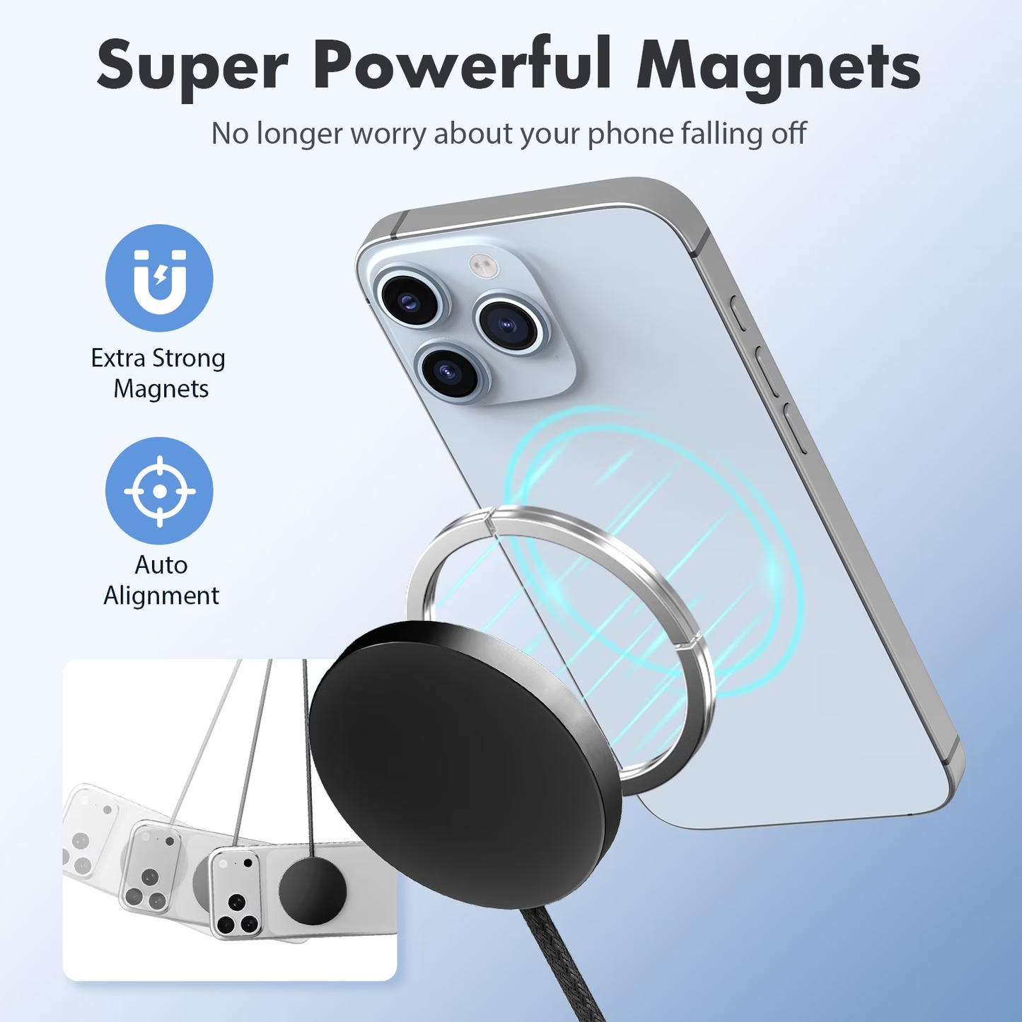 Magnetic Wireless Charger, 25W Fast Charging Pad Compatible with iPhone 17/16/15/14/13/12 Series, Magnetic Portable Charger Compatibe with AirPods 4 3 2 Pro, Phone Charger, Black
