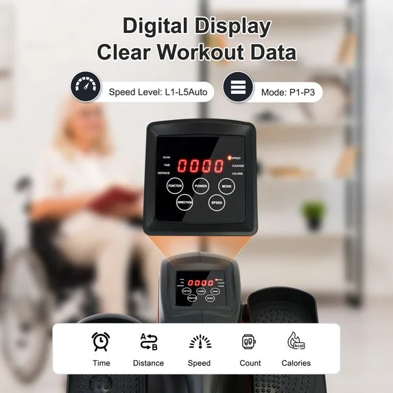 RICAN Under Desk Elliptical Machine, Ellipse Leg Exericser While Sitting for Seniors, Mini Elliptical Machine with Remote Control, Portable Automatic Foot Excerciser for Home Office Gym