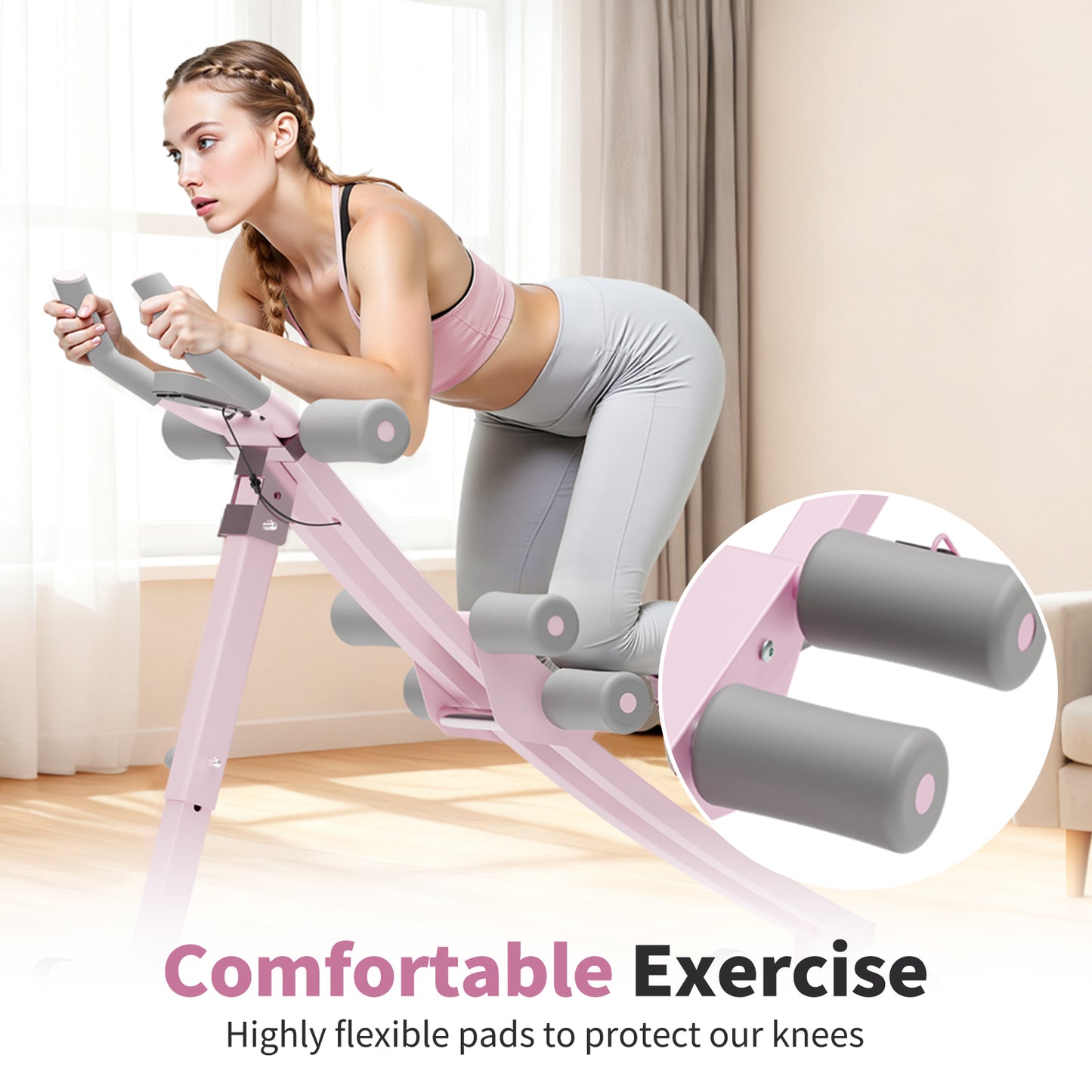 Ab Machine, Foldable Ab Trainer, Strength Training Crunch Trainer Adjustable for Core Workout & Fitness