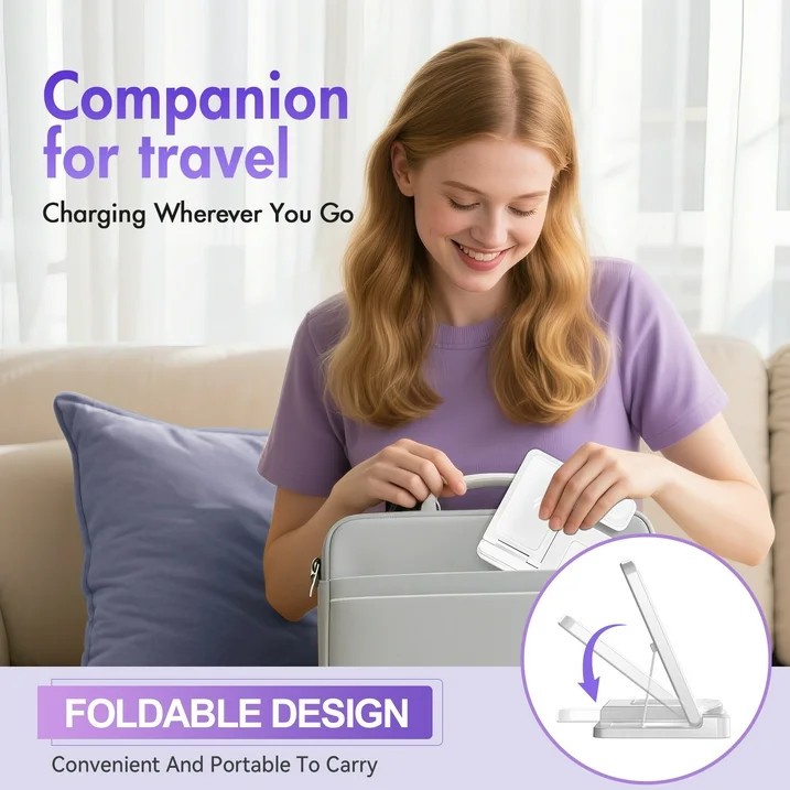 Wireless Charger for iPhone,3 in 1 Wireless Charging Station for iPhone 17 16 15 14 13 12 11 Pro Max Plus XS XR X 8,for iWatch 9 8 7 6 5 4 3 2 SE,for AirPods 3 2 Pro,White,No Adapter