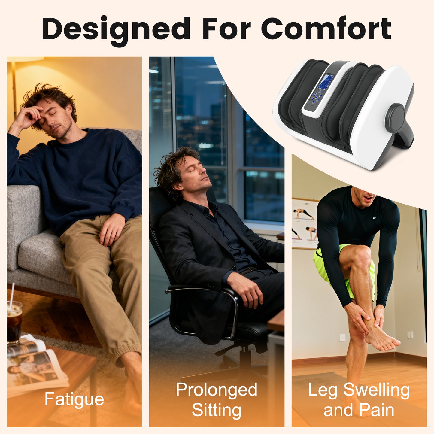 BAOKALER Foot Massager with Heat, For Plantar Fasciitis, Pain Relief & Heat Therapy, Deep Kneading Massage for Leg/Calf/Ankle, Ideal for Family and Friends, Black