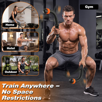 Ropeless Battle Ropes for Home Gym, 2 PCS Cordless Battle Rope with Adjustable Resistance, Low Impact Full Body Workout Equipment, Quiet Arm Core Shoulder Strength Trainer for Seniors Beginners