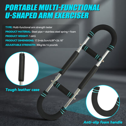 Twister Arm Trainer, Portable Arm Trainer Chest Workout, for Man/Woman, Multi-Functional Adjustable U-Shaped Arm Exerciser, Home Gym Equipment