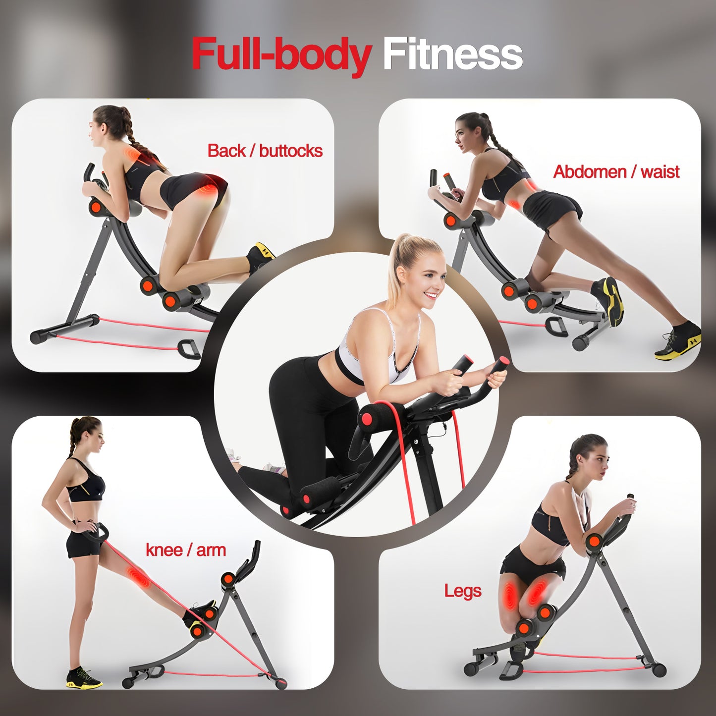 ALSO GO Ab Workout Equipment, Foldable Ab Machine Full Body Workout for Home Gym, Adjustable ab Trainer, Strength Training Exercise, Core & Abdominal Trainers, Max 440lbs with LCD Display
