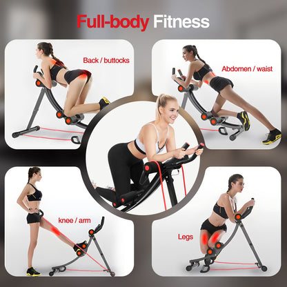 ALSO GO Ab Workout Equipment, Foldable Ab Machine Full Body Workout for Home Gym, Adjustable ab Trainer, Strength Training Exercise, Core & Abdominal Trainers, Max 440lbs with LCD Display