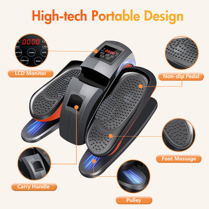 Baokaler Under Desk Elliptical,Ellipse Leg Exerciser for Seniors Fully Assembled,Elliptical Exercise Machine while Sitting with Remote Control & 12 Speeds