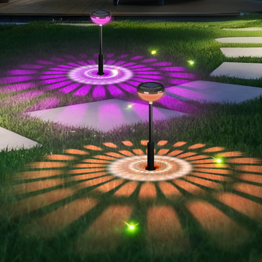 TOPZOO Outdoor Solar Lights, 2 Packs Pathway Lights Solar Powered, Multicolor & Warm White LED Landscape Lights, Outside Garden Yard Lawn Decorative