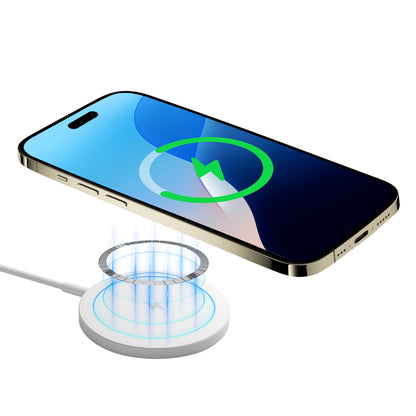 25W Ultra Fast Wireless Charging Pad, Wireless Charger for iPhone 16 15 14 13 12 11 8 X XR SE Series, for AirPods, Non Slip Silent Design, Home Office Travel Essential, White