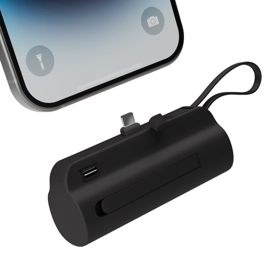 Portable Charger 4500mAh, Ultra Mini Power Bank with Dual Output, Battery Pack for iPhone Series, for Samsung, for iPad Pro Air and More, Black