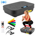 Vibration Plate Exercise Machine, Full Body Workout Vibration Platform with Loop Bands & Remote Control for Home Fitness & Weight Loss & Muscle Toning, Black
