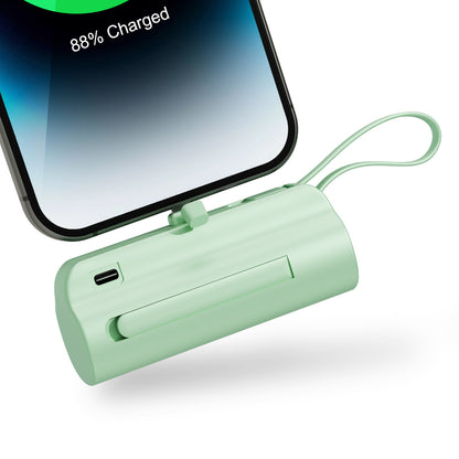 Power Bank, Mini Portable Charger with Dual Output, 4500mAh Battery Pack Compatible with iPhone, Compatible with Samsung, and More, Green