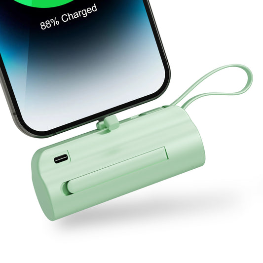 Ultra Mini Portable Charger 4500mAh, Power Bank with Dual Output, Portable Battery Pack for iPhone Series, Samsung, iPad Pro Air and More, Green