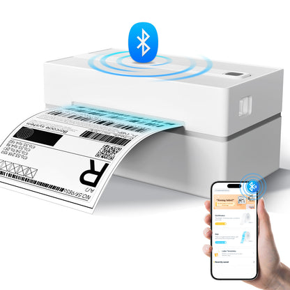 4x6 Thermal Label Printer, Bluetooth Shipping Label Maker for Packages, Compatible with Windows iOS Android, Wireless Sticker Printing for Business and Home, Portable Wireless Printer