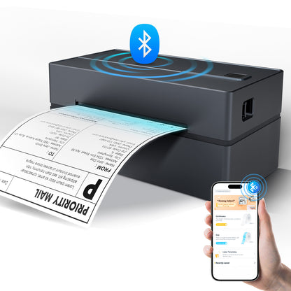 4x6 Thermal Label Printer, Bluetooth Wireless Sticker Printer for Shipping, Business and Home Use, Compatible with iOS Android MacOS Windows