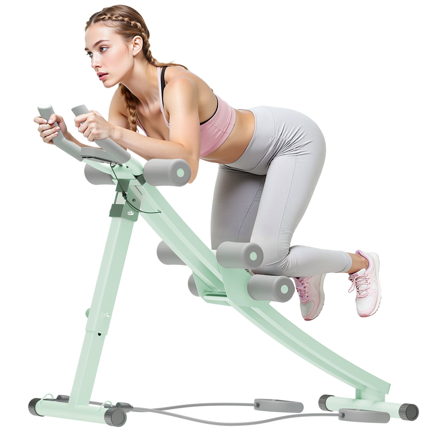 Ab Workout Machine, Adjustable Ab Machine for Strength Training, Foldable Waist Trainer Suitable for Beginner