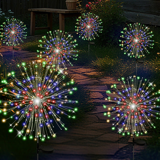 Solar Garden Stake Lights Firework, Outdoor Solar Lights With DIY Bendable Copper Wire, 6PCS Yard Decrations Waterproof for Outdoor Decor, Garden Decor, Outside Patio Decor, Chiristmas Decor