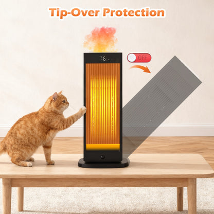 1500W Portable Space Heater for Inside with Humidifier, 3 Heating Modes Ceramic Heating Tabletop Electric Heater for Indoor Use with 180° Oscillation and 12-Hour Timer for Bedroom Office Home