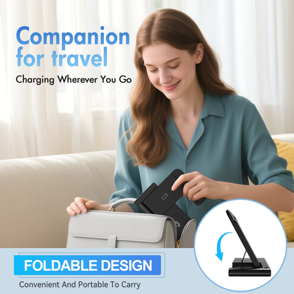15W Wireless Charger,3 in 1 Charging Station Compatible with iPhone 17 16 15 14 13 12 11 Pro Max Plus XS XR X 8, Fast Charging Dock Compatible for Apple Watch&AirPods 4 3 Pro,NO Adapter