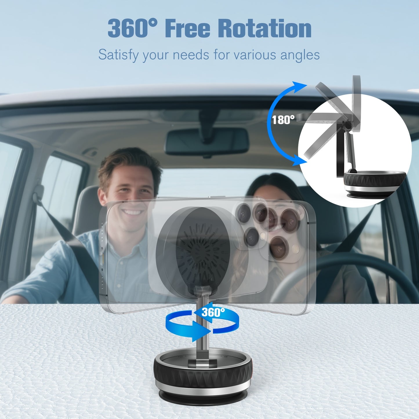 Wireless Car Charger, Ultra Magnetic Phone Holder for Car Dashboard, 15W Charging, Cell Phone Holder Charger, Car Accessories for iPhone 17 16 15 14 13 12 (Black)