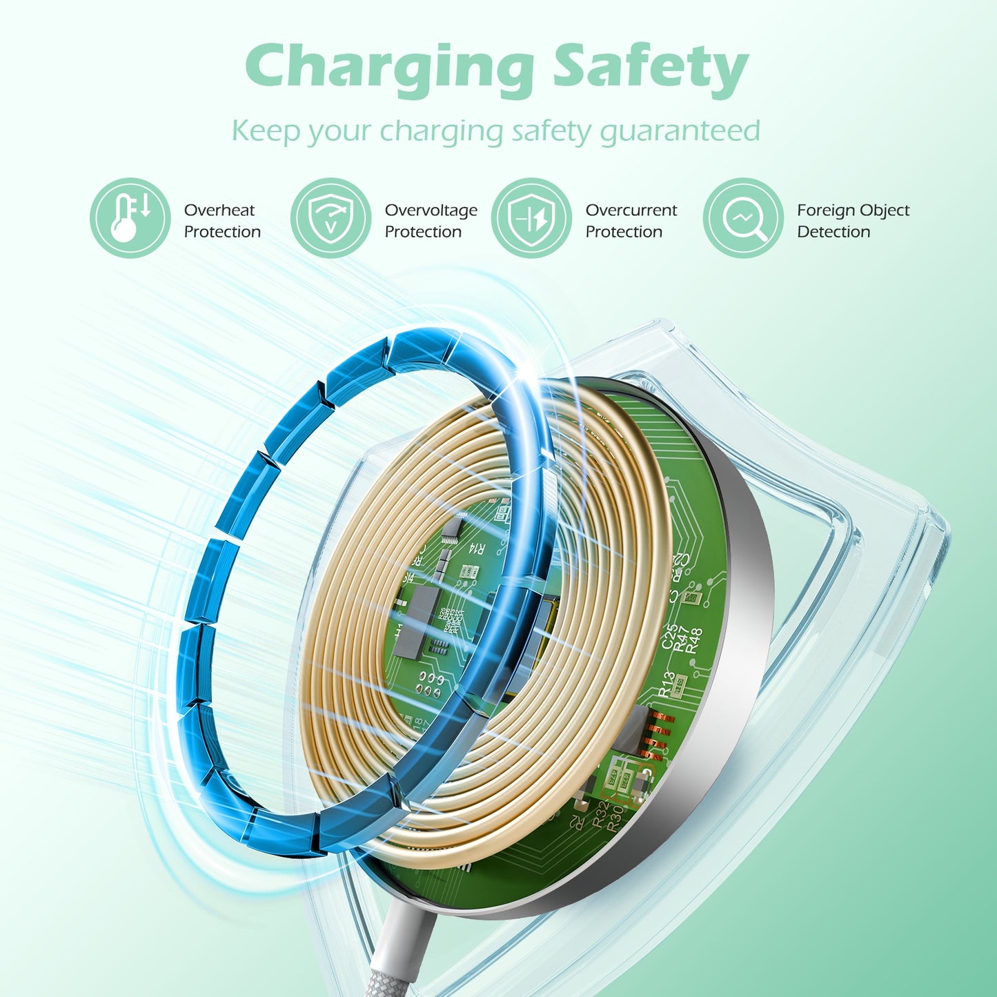 Wireless Charger for iPhone, 25W Phone Charger Compatible with iPhone 17 16 15 13 14 12 Series, Charging Pad Compatible with AirPods 4 3 2, Ideal for Travel Home Office, White(1 Pack)