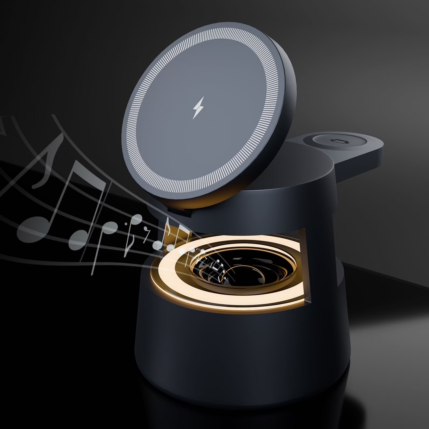 Wireless charger, 5 in 1 Charging Station, Mushroom Night Light, 22.5W Fast Wireless Charger for iPhone, For iWatch, For AirPods, All-in-One Desk Organizer