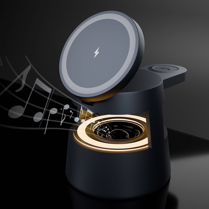 Wireless charger, 5 in 1 Charging Station, Mushroom Night Light, 22.5W Fast Wireless Charger for iPhone, For iWatch, For AirPods, All-in-One Desk Organizer