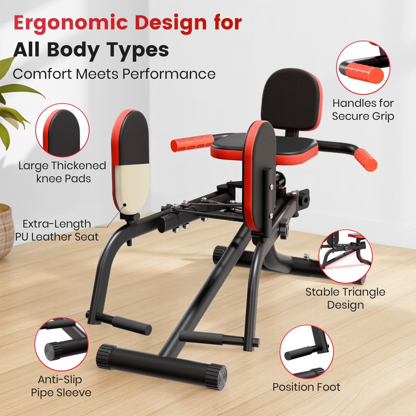 Hip Abductor Machine, Incline Hip Abduction Machine with Hip Thrust Function for Man & Women, Leg Abductor Machine, Booty Builder for Butt Workout
