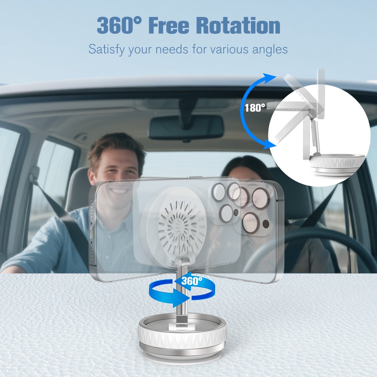 Wireless Car Charger, Ultra Magnetic Phone Holder for Car Dashboard, 15W Charging, Cell Phone Holder Charger, Car Accessories for iPhone 17 16 15 14 13 12 (White)