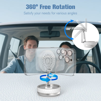 Wireless Car Charger, Ultra Magnetic Phone Holder for Car Dashboard, 15W Charging, Cell Phone Holder Charger, Car Accessories for iPhone 17 16 15 14 13 12 (White)