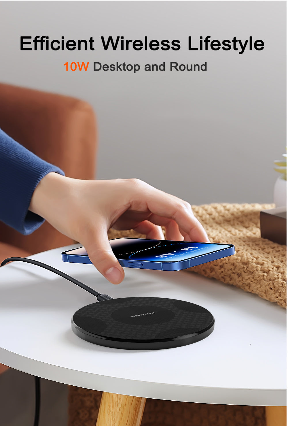 Wireless Charger for iPhone, Charging Pad for Compatible with iPhone 17 16 15 14 13 12 11 Pro Max/Mini/Plus/XR/X/8, Portable Charger for AirPods 4 3 2 Pro, Black