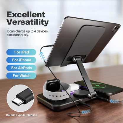 Phone Charger Wireless Charger Dock for iPhone Airpods iWatch, Portable 3 in 1 Charging Station for Apple Multiple Devices,Phone Charging Pad Dock