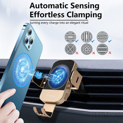 Wireless Car Charger,15W Fast Charging Auto-Clamping Car Charger Phone Mount Air Vent Cell Phone Holder for iPhone 17/16/15/14/13/Pro/12 pro/12/11,Samsung Galaxy S23/S22/S21/S20,etc