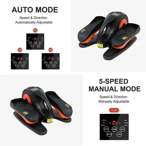 RICAN Under Desk Elliptical Machine, Ellipse Leg Exericser While Sitting for Seniors, Mini Elliptical Machine with Remote Control, Portable Automatic Foot Excerciser for Home Office Gym